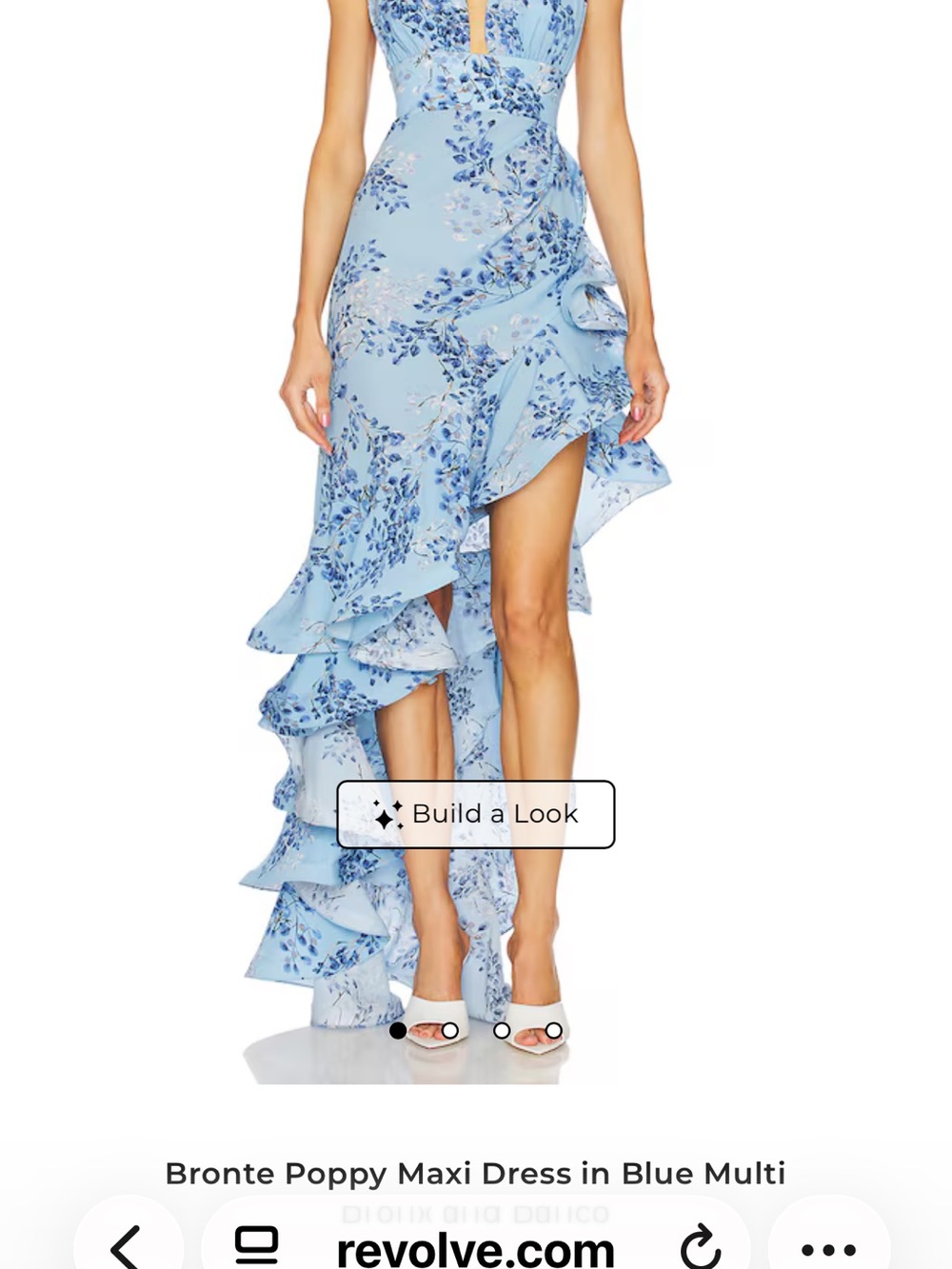 Bronx and Banco Blue Floral High-Low Halter Dress